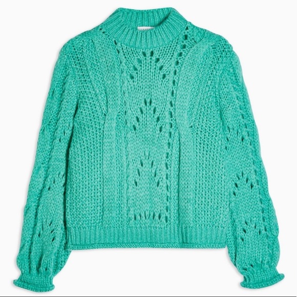 Topshop Turquoise Knitted Lofty Jumper - Picture 2 of 6